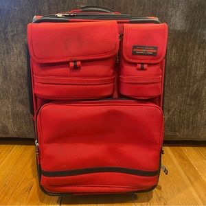 RARE Red Vintage Polo Sport Ralph Lauren 23” Wheeled Rolling Carry On Suitcase